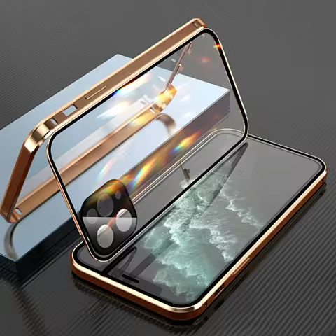 Magnetisk Dobbeltsidet Glas Cover til iPhone 14 Plus